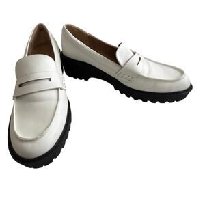 Dolce Vita Randee White Platform Loafers Size 9.5